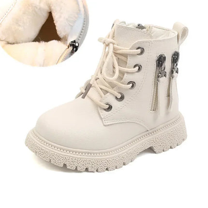 2025 Spring Autumn Winter Ankle Boots Light Girl Platform Shoes Burgundy Beige Black Boys Short Boots Super Cozy Shoes