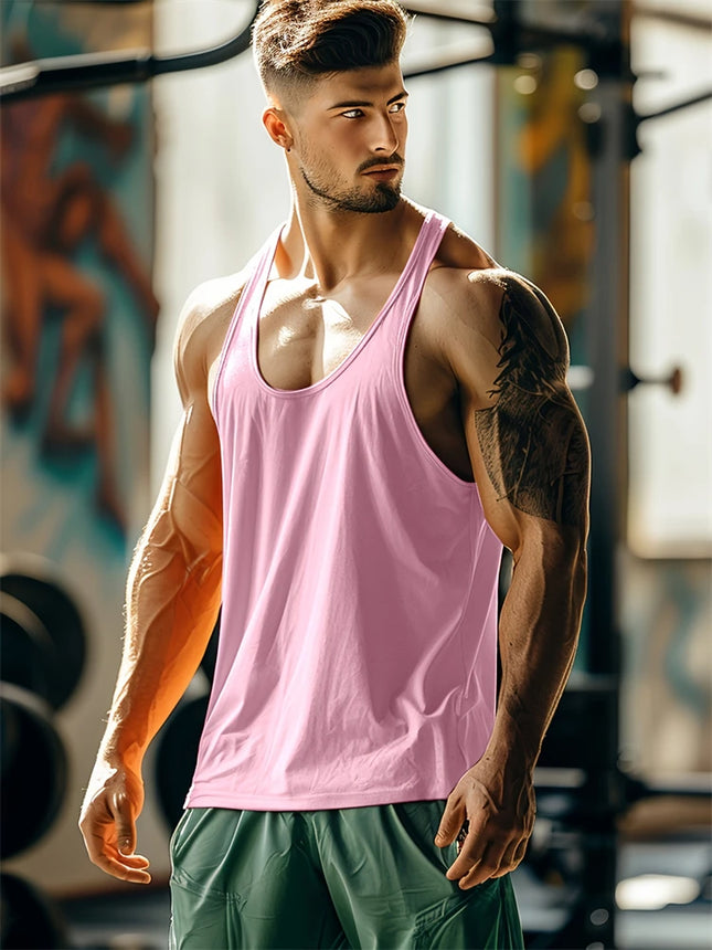 Summer New Men's Tank Top Quick Dry Fitness Tank Top Breathable Comfortable Casual Tank Top Running Pattern Printed Tank Top