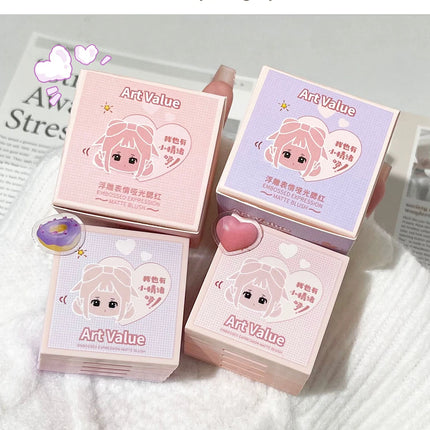 4-in-1 Embossed Matte Blush Makeup Palette Nude Eyeshadow Cheek Blusher Contouring Four-layer All-in-one Box Brightening Makeup