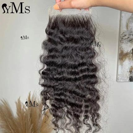 Burmese Curly Thin HD Lace Closure Only YMS Real Curly 4x4 5x5 6x6 Real HD Lace Closure Virgin Raw Hair Curly Closure Wholesale