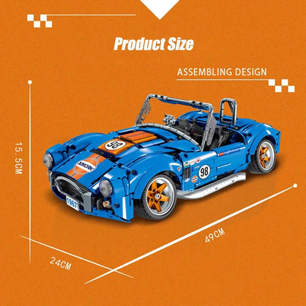 1816Pcs Technical Shelby 260 Cobra CSX2000 Super Racing Car Building Blocks Low Lying Car Bricks Toys For Kids Gifts Boys