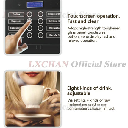 HomeWise Commercial Instant Beverage Machine 7Hot Different Drinks Hot Water Flavor Adjustment Have CE Coffee Maker 220-240V