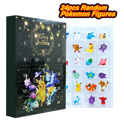Pokemon Figure Advent Calendar Gift Box mini Pikachu Character Bulbasaur Christmas Toy Gifts Collection Desktop Model Toy