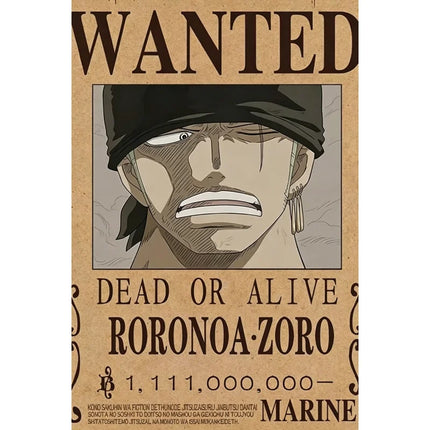 One Piece Wanted Poster Canvas Painting Print Picture Wall Art Bounty Anime Wall Bedroom Mural Luffy Zoro  Living Home Decor