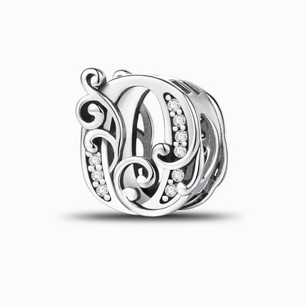925 Sterling Silver English Letter Charms Beads Fit Original Pan DIY Bracelets Making Gift Of High Quality Fine Jewelry