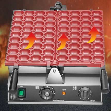 1800W Spherical Waffle Maker Oven 36 Holes with Bubble Egg & Cake Baking Sheet