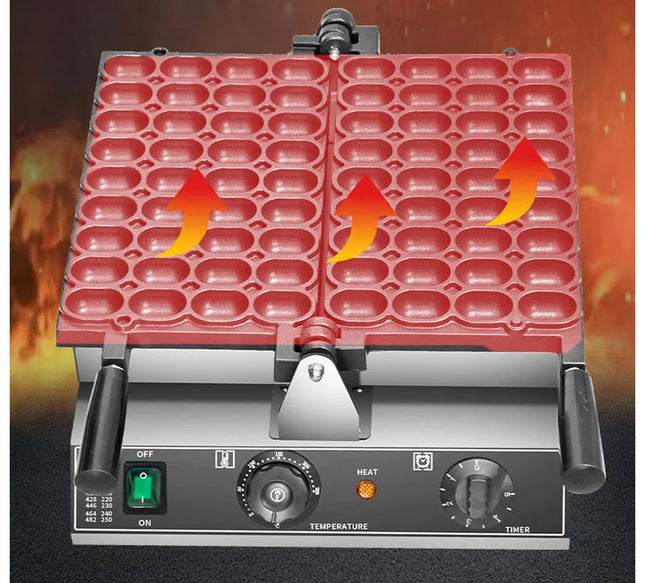 1800W Spherical Waffle Maker Oven 36 Holes with Bubble Egg & Cake Baking Sheet