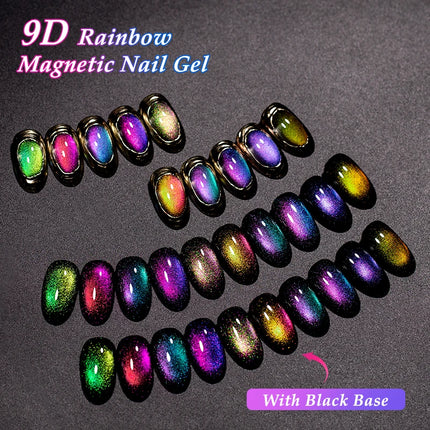 9D Rainbow Cat Magnetic Gel Nail Polish Chameleon Galaxy Effect Magnetic Semi Permanent Soak Off UV Gel Varnish Nail Supplies