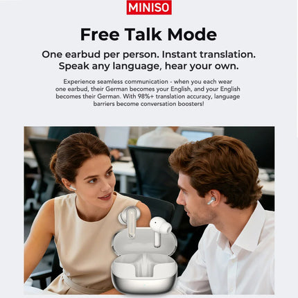 MINISO MS106 Bluetooth Earphone TWS Wireless Headphones Long Battery Life Sports Earphones Noise Reduction Comfortable Earbud