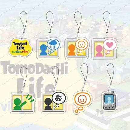 Acrylic Hot Video Game Tomodachi Life Small Pendant Phone Chain Window Mobile Phone Charms Fans Gamers Gifts