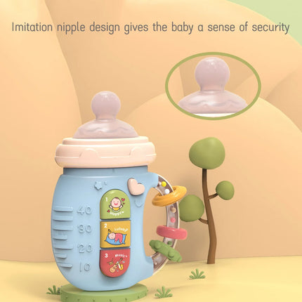 Baby Accessories Baby Bottle Newborn Soft Teething Bottle Rattle Bell Early Education Soothing Toy Light Music Toys for Children