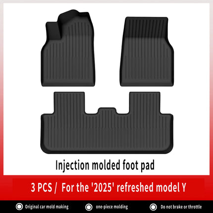 For New Tesla Model Y Launch 2025+ Juniper 2025+ TPE Floor Mats & Cargo Liner, All Weather Trunk Mats Floor Liner Backrest Mats