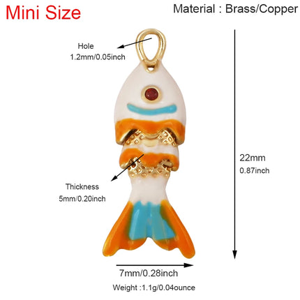 Enamel Fish Bone Squid Marine Sea Dalphin Charm Pendant,18K Real Gold Silver Plated Zircon Jewelry Finding Supplies S87 S75