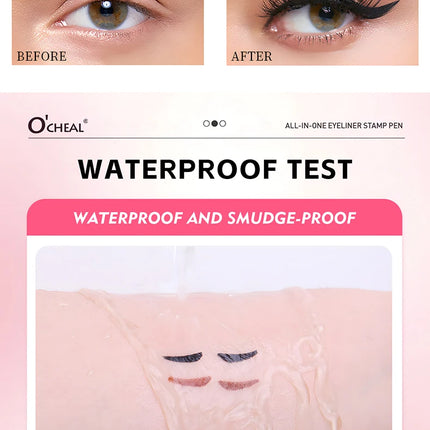 O'CHEAL  All-in-one Rotating Eyeliner Stamp Pen Quick Eye Makeup Double-Ended Eyeliner Waterproof Long-Lasting Stamp Eyeliner