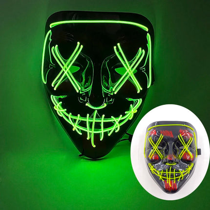 Funny Cute Flashing Masquerade Mask Adult Children Decorative Mask Luminous Full Face Mask Classical Purge Mask For Night