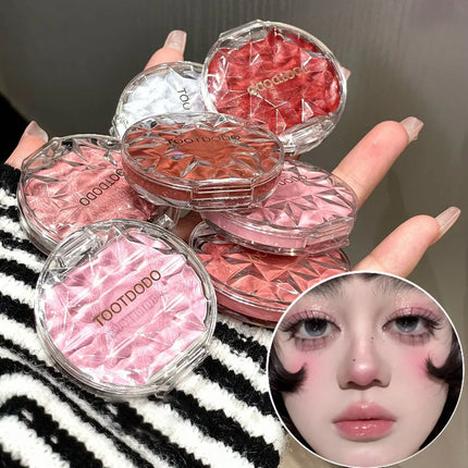 Face Makeup Ice Blue Glitter Lying Silkworm Peach Pink Pearl Eyeshadow Blusher Palette Highlights Natural Blush Female Cosmetics