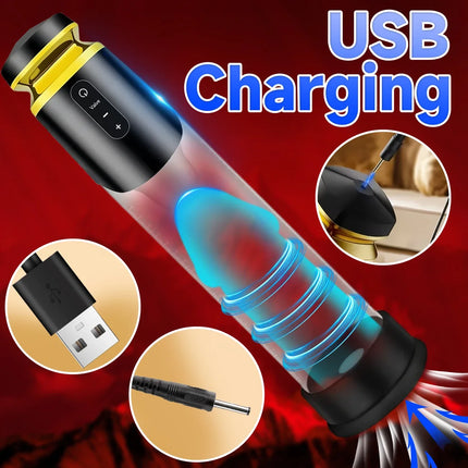 Male Penis Pump Vacuum Electri For Automatic Expander Enhancer Masturbator Penile Trainer Sucking Modes Adult Sex Toys for Men