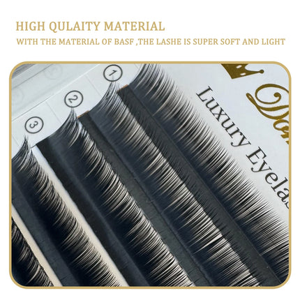 Domi Lash UJ UB UC UJ Curl Individual Lashes 0.05 0.07 False  Eyelash Extensions Upgrade Premium Soft Classic Natural Eyelashes
