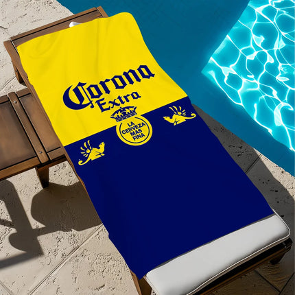C-corona Beer Towel Large Quick-Drying Microfiber soft Beach Towel for E-extra Travel Fitness Sauna Bathing Camping