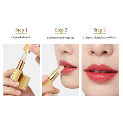 Gold Foil Lip Balm Color Changing  Moisturizes Brighten Lips Care Prevents Cracking Long Lasting No Fading Makeup Gloss