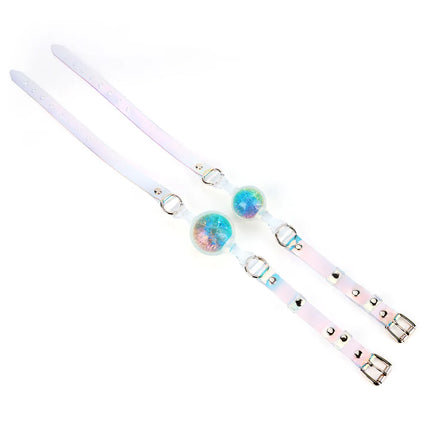 Silicone Mouth Gag Built-in Crystal Glass Ball Erotic Sex Toys Gag Ball Couple Adult Game Open Mouth Gag Ball Bdsm Bondage