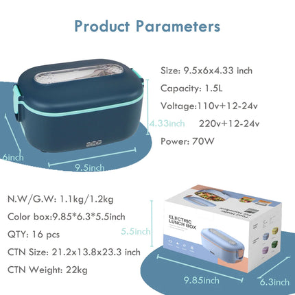 Portable Food Warmer Heated Electric Lunch Box with Stainless Steel 5-In-1 Portable Food Warmer Lunch Box for Car Home Office