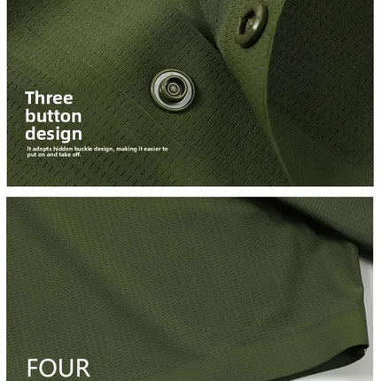 2025 New High End Polo Top for Men Short Sleeve Seamless Glue Pressing Sports Polo Shirt Work Uniform