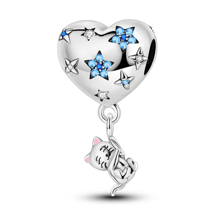 Charms 925 Sterling Silver Cute Cat Collection Charms Beads Paw Print Pendant Beads Fit Original DIY Bracelet Gift Women Jewelry
