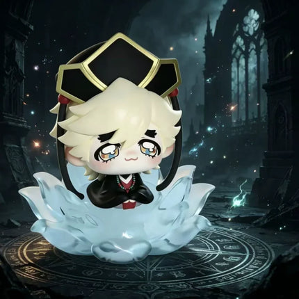 Demon Slayer Douma Chibi Figure Sitting Pose Lotus Cute Statue Desktop Decoration Car Ornament Anime Collectible Model