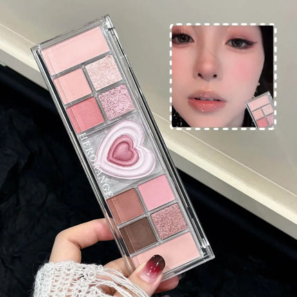 12-Color Tea Apricot Eye Makeup Palette Low Saturation Eyeshadow Palette Pearlescent Matte Shimmer Earth Color Eye Shadow Beauty