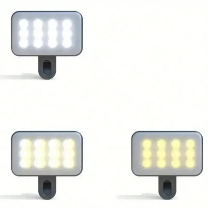 New Portable Mini Selfie Fill Light Rechargeable 3 Modes Adjustable Brightness Clip On For Mobile Phone Computer Fill Light