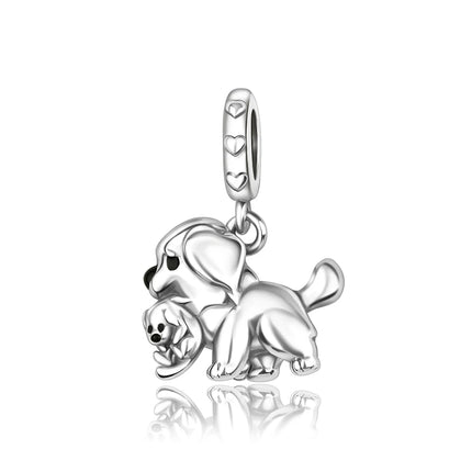 Hot Sale 925 Sterling Silver Puppy Beads & Teddy & Golden Retriever Dangle Charm Fits Bracelet Beloved Pet Pendant Gifts