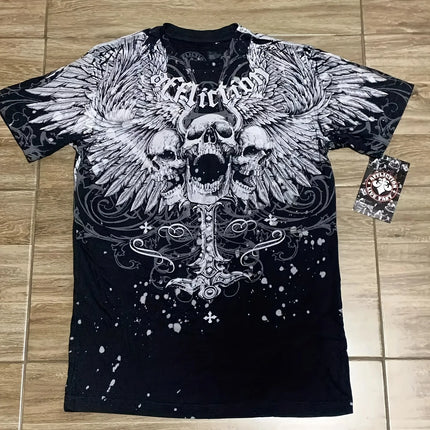 The new men's T-shirt for summer 2025 with 3D skull print is casual fashionable soft comfortable breathable and lightweight