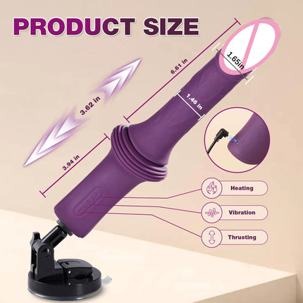 Y-Pao 4 in 1 Sex Machine for Women Thrusting Dildo Vibrador Heating G Spot Vaginal Massager Suction Cup Adult Sex Toys for Women