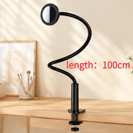 100CM Flexible Gooseneck Phone Holder, Foldable Hands-Free Clamp Stand for Bed, Desk, and Streaming, 360° Rotating Mobile Mount