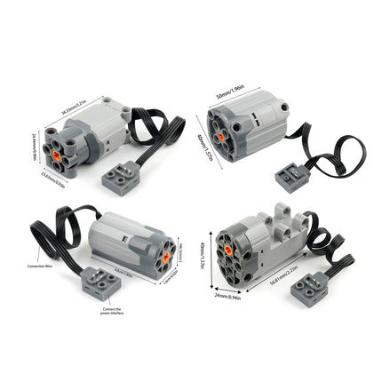 MOC Servo Motor Kit M/L/XL Remote Control System with Battery Box  Receiver for Technical Builds