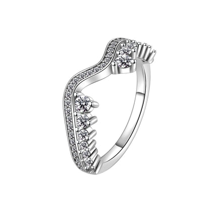 2025 New 925 Sterling Silver Shiny Classic Square Crown Heart-shaped Ring Exquisite Luxury Charm Jewelry Holiday Surprise Gifts