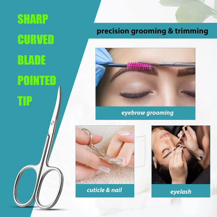 Facial Hair Small Grooming Scissors For Men Women - Eyebrow, Nose Hair, Mustache, Beard, Eyelashes, Rounded Safety Tip Clippers