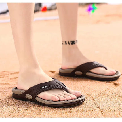 Massage Flip Flops for Men Summer Breathable Beach Shoes Sandals Men Luxury Flip Flops Breathable Plus Big Size Men Slippers 46