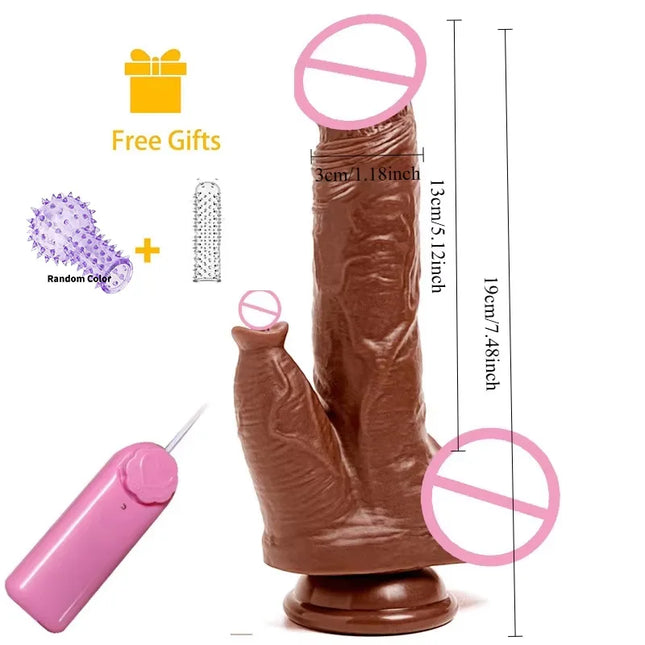Vibrator for Women, Dildo Stimulator, Adult Sex Toys, Double Head Dildo, Adult Product, Dick Stimulator, G-Spot Anal Dildo, Realistic