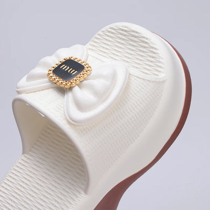 Eyriphy Size: 35-36 to 39-40 Women's Slippers Women High Heels Summer New Fashion Thick-soled Slippers Soft High-value Versatile