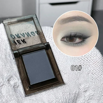 Smoky Blue-gray Eye Shadow Palette Sweet Cool Single Color Mini Eyeshadow Palette Pearl Matte Shimmer Brightening Eyes Makeup