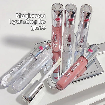 Fine Shimmer Lip Oil Gloss Long Lasting Hydrating Moisturizer Transparent Water Based Pearlescent Lip Glaze