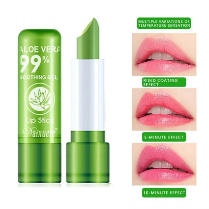 1-10pcs Moisturizing Aloe Vera Lipstick Temperature Color Changing Lip Balm Lasting Nourishing Lip Care Anti-drying Lip Balm
