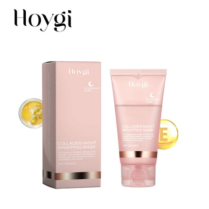 Korean Collagen Overnight Wrapping Peel Off Facial Mask, Collagen Night Wrapping Mask Deeply Hydrates Night Care Mask Cream 75ml