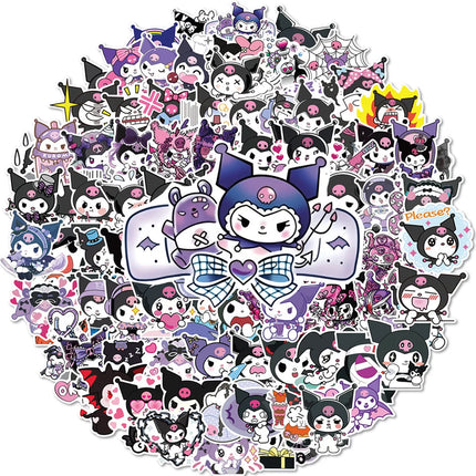 10/30/50/100pcs Cute Kuromi Cartoon Anime Stickers Sanrio Decals DIY Skateboard Stationery Laptop Waterproof Sticker Classic Toy