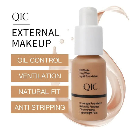 Liquid Foundation Concealer Face Naturally Flawless Matte Oil-Control Waterproof Long Lasting Foundation 30ml 5 Colors Optional