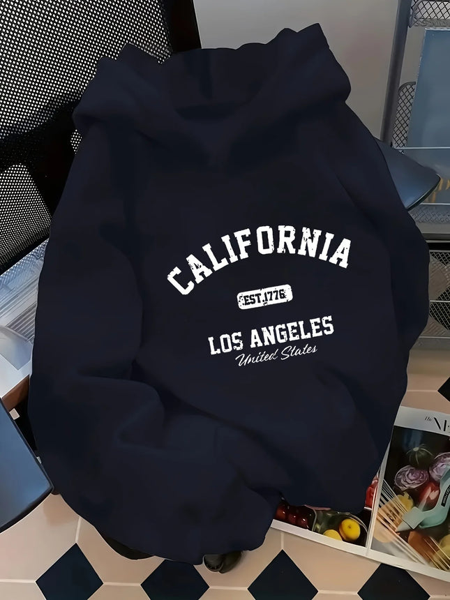 CALIFORNIA Women'S Loose-Fit Fashion Hoodie with Letter Pattern Fashion Harajuku Kawaii T-shirt Women's Y2K Clothing