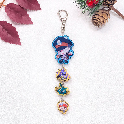 Pokémon Pikachu Bulbasaur Gengar Squirtle Car Keychain Accessories Acrylic Charms Pendant For Bag Key Holder Backpack Decoration
