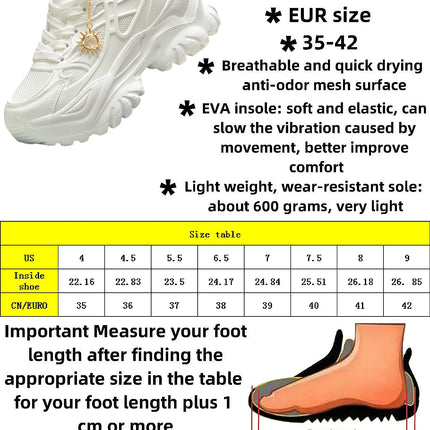 Women's four seasons fashion casual non-slip platform booster sports shoes women's high water platform pure white high heels